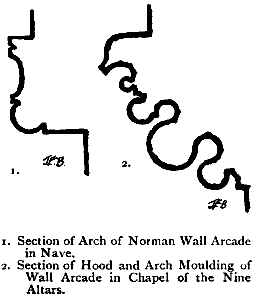 Sections of Hood and Arch Mouldings.