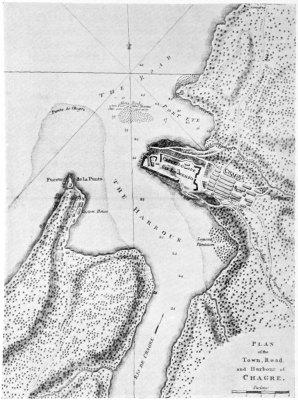 PLAN of the Town, Road, and Harbour of CHAGRE.