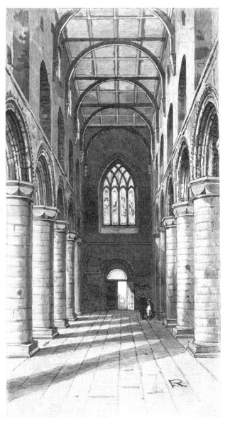 THE NAVE, DUNFERMLINE ABBEY—LOOKING WEST