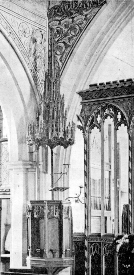 A Richly Carved Pulpit and Canopy.
