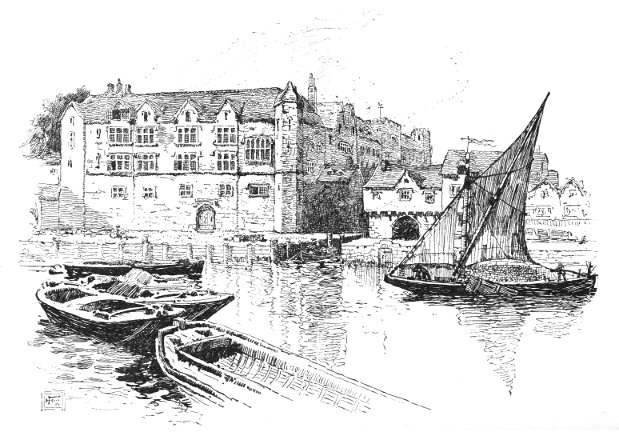 BRIDEWELL PALACE, ABOUT 1660, WITH THE ENTRANCE TO THE FLEET RIVER, PART OF THE BLACK FRIARS, ETC.
