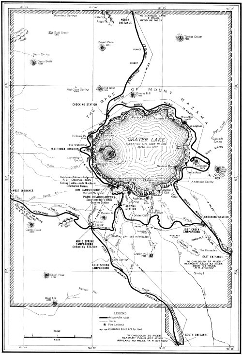 MAP OF CRATER LAKE NATIONAL PARK