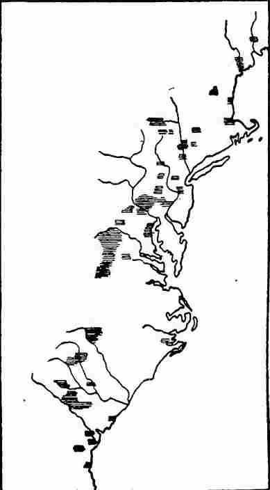 Principal Areas of German Settlement before 1763.