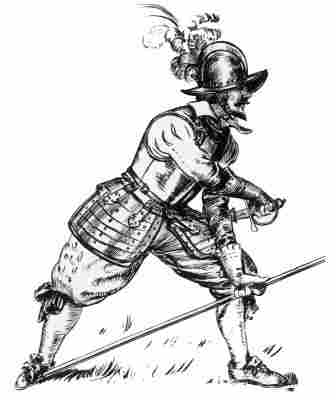 [Illustration: The early Jamestown settlers were advised to equip themselves with “one armour compleat, light.” (Conjectural sketch by Sidney E. King.)]