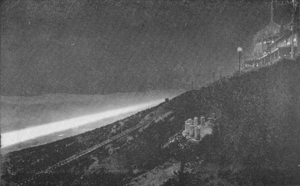 Night Scene, with Searchlight, Echo Mountain House, Mount Lowe.