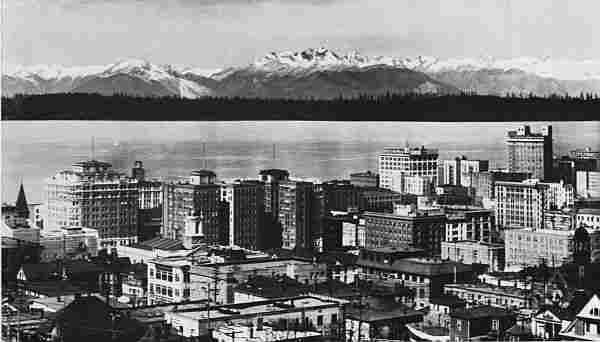 A BUSINESS SECTION IN SEATTLE—ELLIOTT BAY AND THE OLYMPIC MOUNTAINS BEYOND.