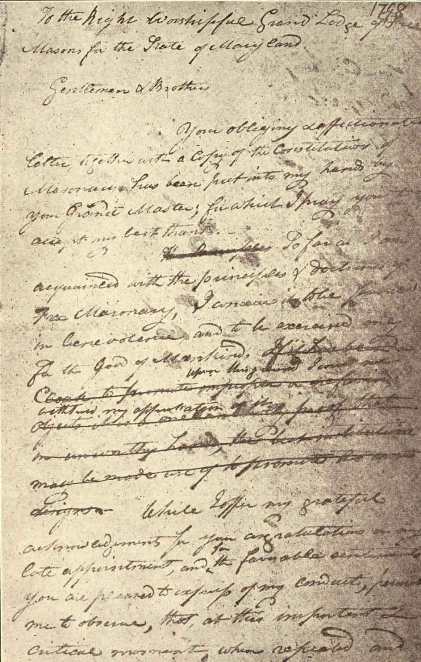 FAC-SIMILE (REDUCED) OF THE ORIGINAL DRAFT OF WASHINGTON'S LETTER