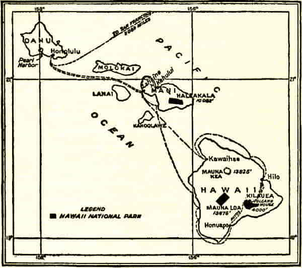 MAP OF HAWAII NATIONAL PARK