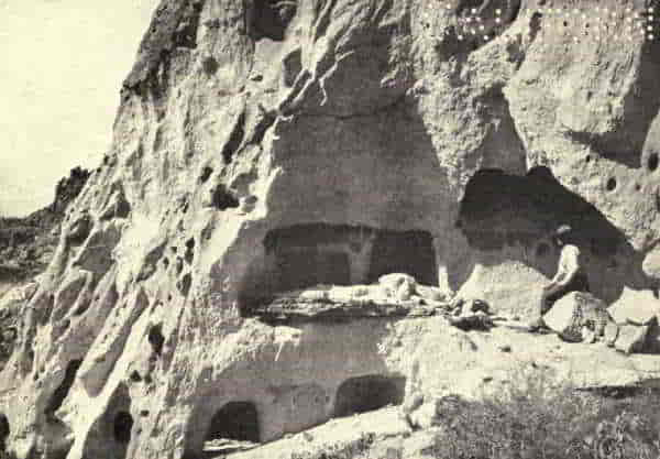 PREHISTORIC CAVE HOMES IN THE BANDELIER NATIONAL MONUMENT