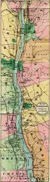 Map of Hudson River from Cocksackie to Laningsburgh.