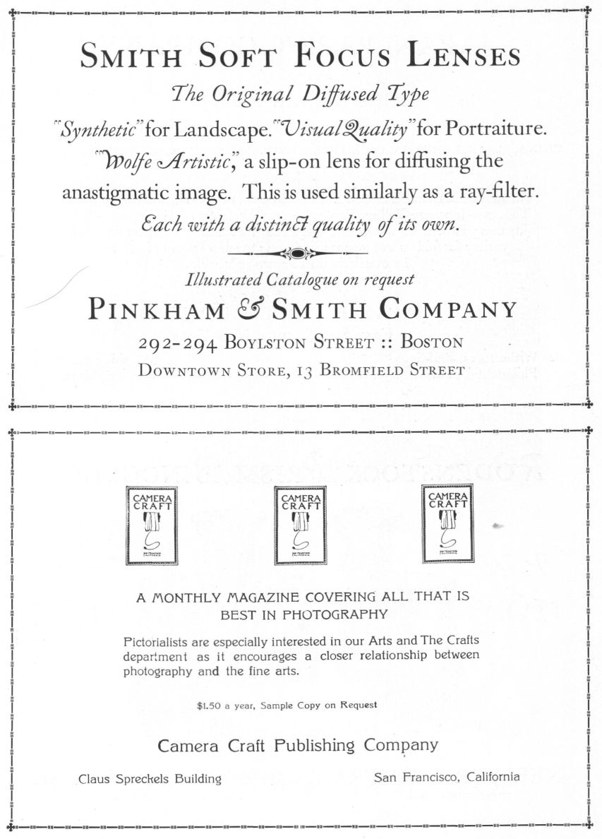 Advertisements: Pinkham and Smith Company, Camera Craft Publishing Company